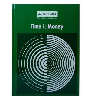 Книга канцелярська TIME IS MONEY, А4, 96 арк., клітинка, офсет, тверда ламінована обкладинка, зелена